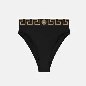 Versace Black ECONYL High Waist Bikini Bottoms